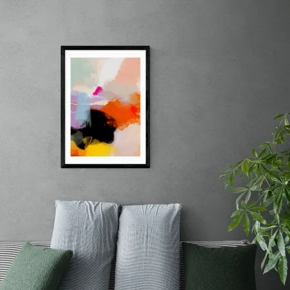 Abstract Framed Print - Multicolor, Paper