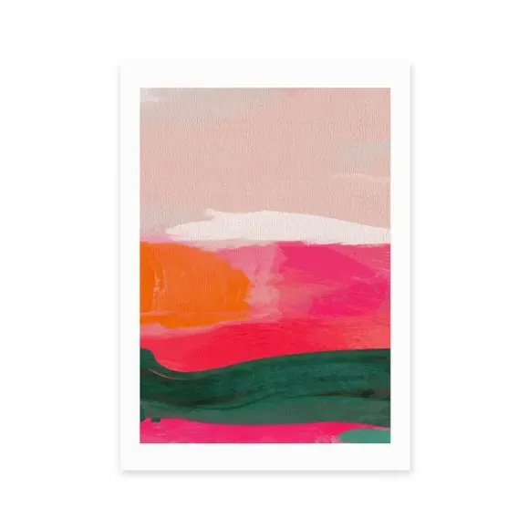 Abstract Framed Print - Pink, Watercolour
