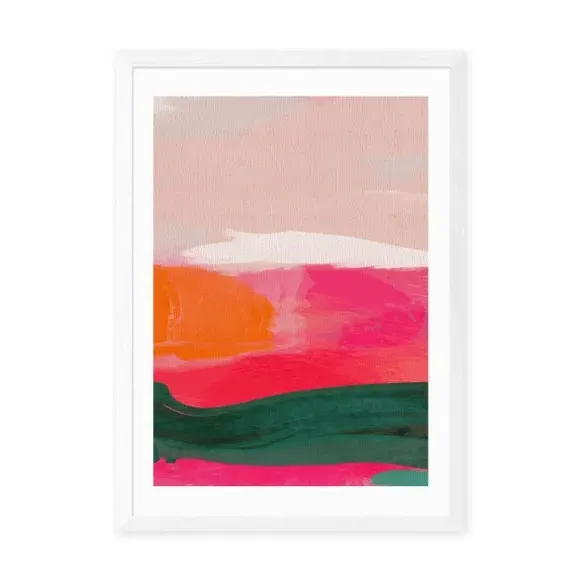 Abstract Framed Print - Pink, Watercolour