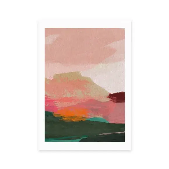 Abstract Framed Print - Pink, Watercolour