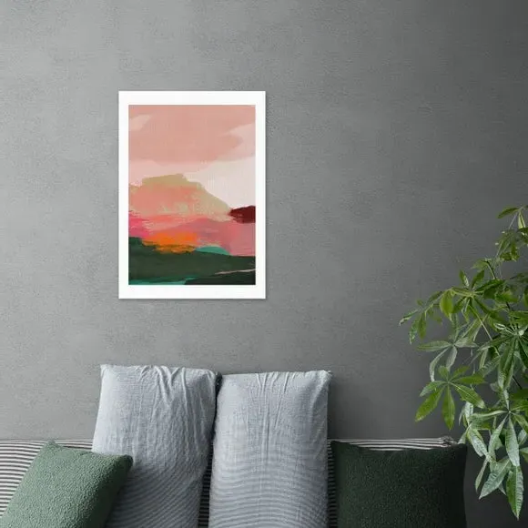 Abstract Framed Print - Pink, Watercolour image