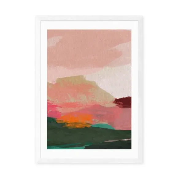 Abstract Framed Print - Pink, Watercolour