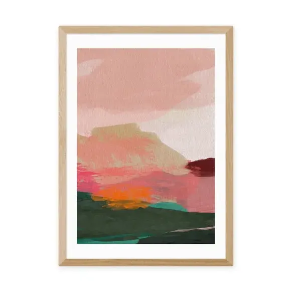Abstract Framed Print - Pink, Watercolour