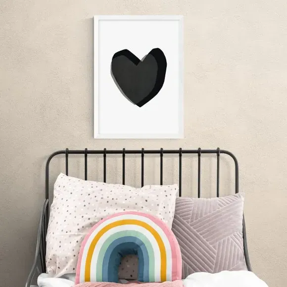 Abstract Heart Print - Black, Archival Paper