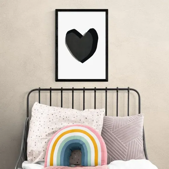 Abstract Heart Print - Black, Archival Paper