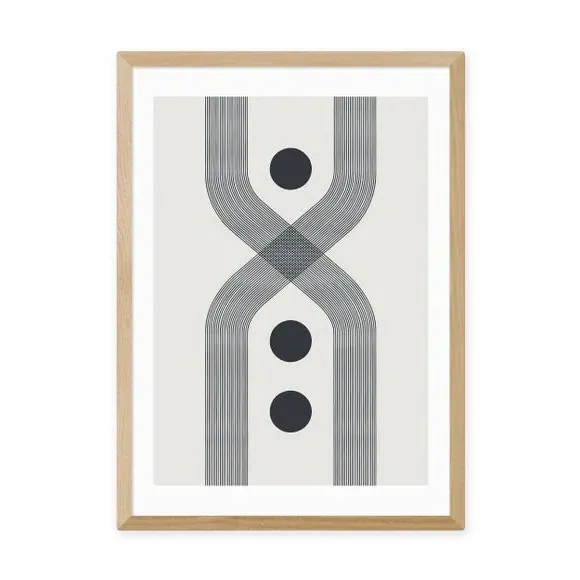Abstract Lines Circle Print - Natural