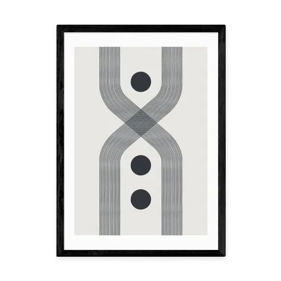 Abstract Lines Circle Print - Natural