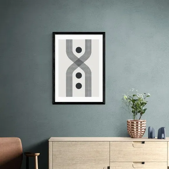 Abstract Lines Circle Print - Natural
