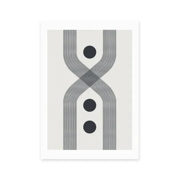 Abstract Lines Circle Print - Natural