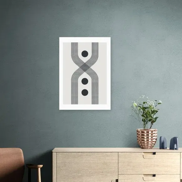 Abstract Lines Circle Print - Natural image