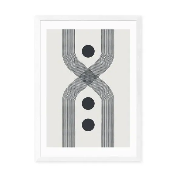 Abstract Lines Circle Print - Natural