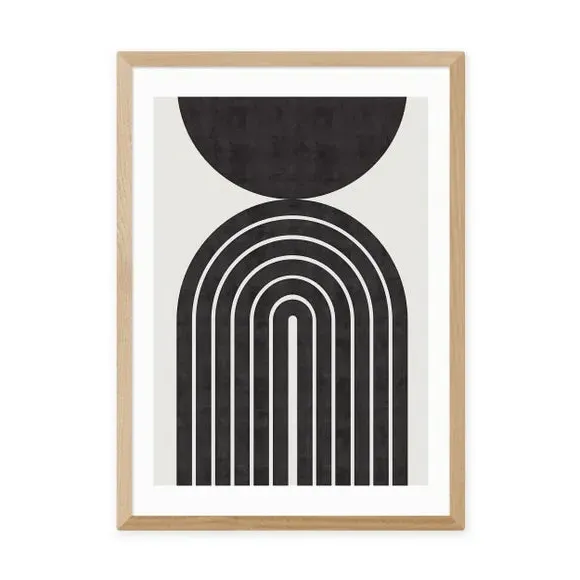 Abstract Rainbow Circle Print - Black