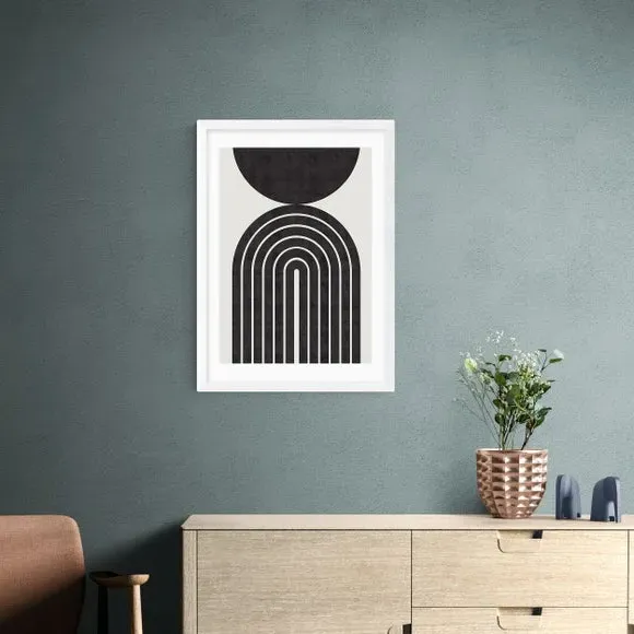 Abstract Rainbow Circle Print - Black