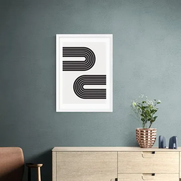 Abstract Rainbow Wall Print - Natural, Paper