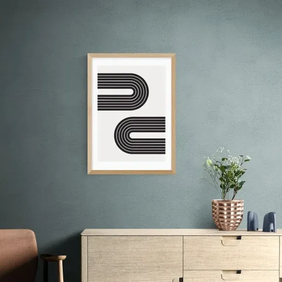 Abstract Rainbow Wall Print - Natural, Paper