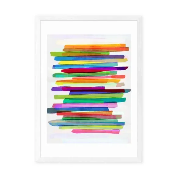 Abstract Stripe Wall Print - Multicolor, Paper