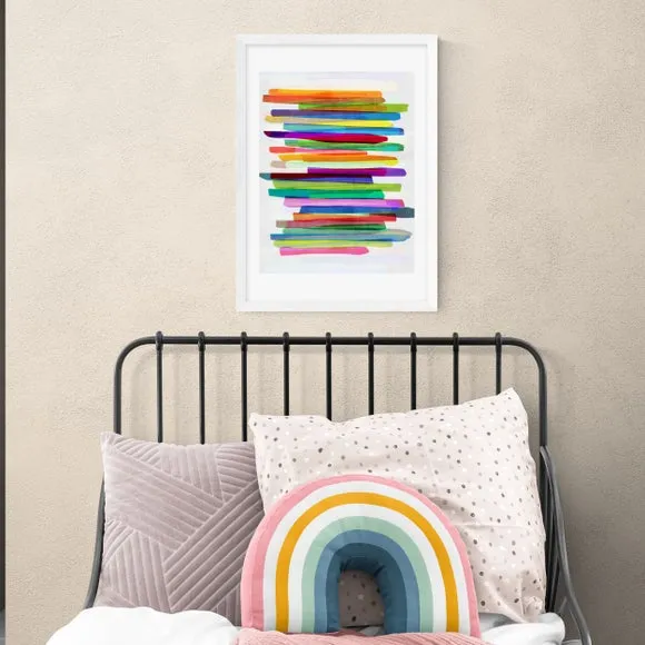 Abstract Stripe Wall Print - Multicolor, Paper