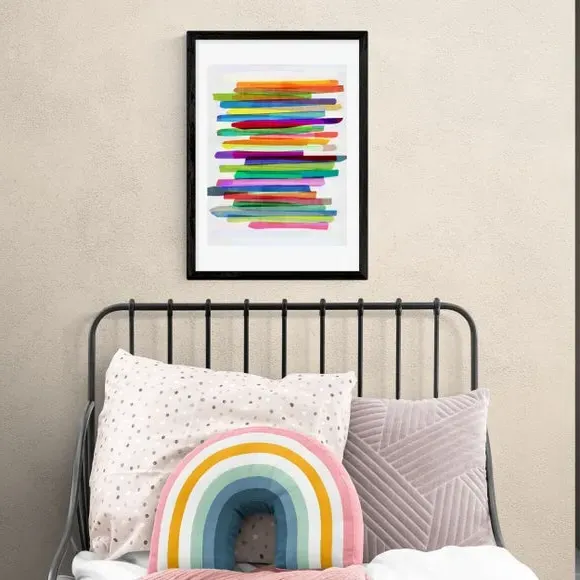Abstract Stripe Wall Print - Multicolor, Paper