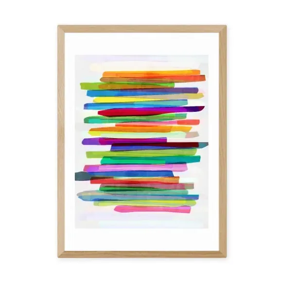 Abstract Stripe Wall Print - Multicolor, Paper