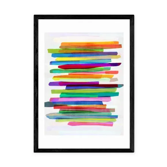 Abstract Stripe Wall Print - Multicolor, Paper