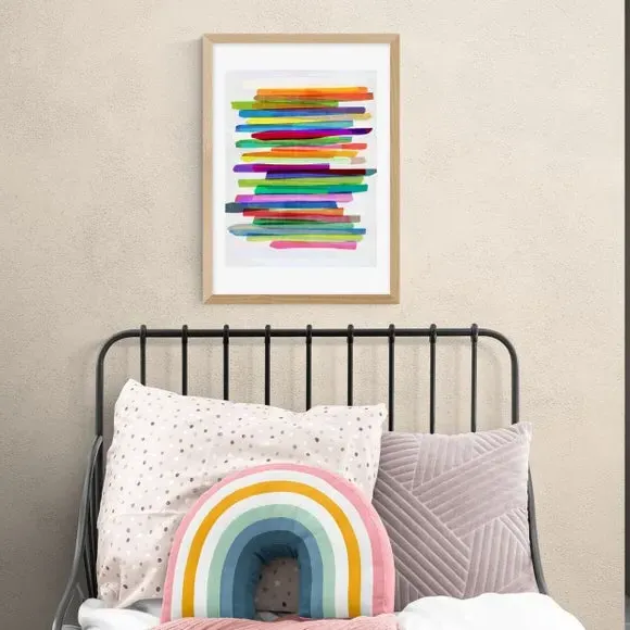 Abstract Stripe Wall Print - Multicolor, Paper