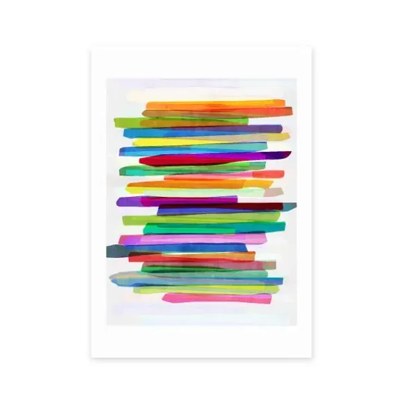 Abstract Stripe Wall Print - Multicolor, Paper image