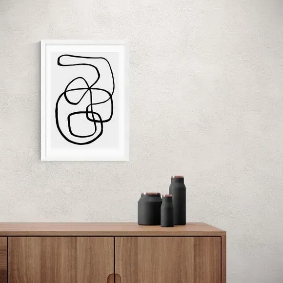 Abstract Wall Print - Black/White, Paper