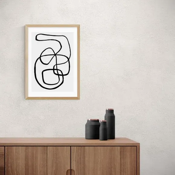 Abstract Wall Print - Black/White, Paper