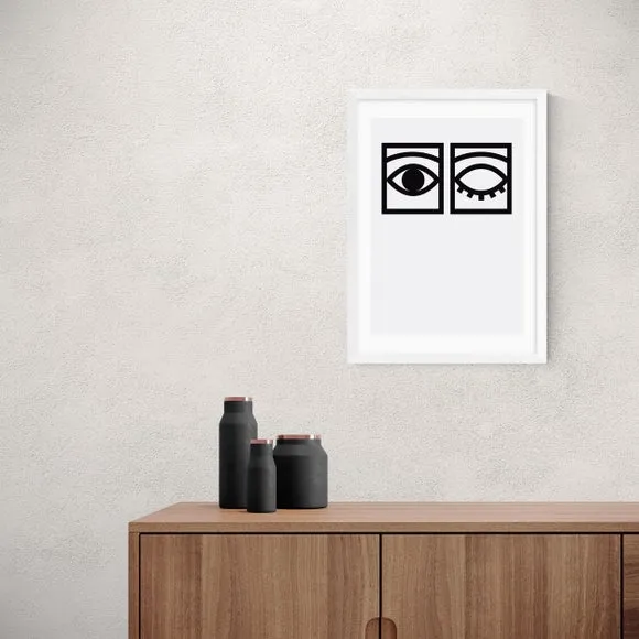 Abstract Wall Print - Black/White, Paper