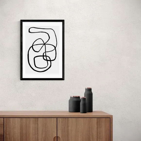 Abstract Wall Print - Black/White, Paper