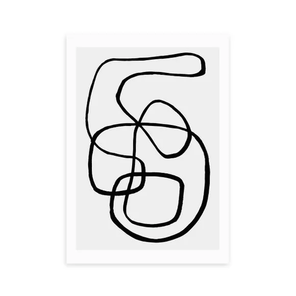 Abstract Wall Print - Black/White, Paper