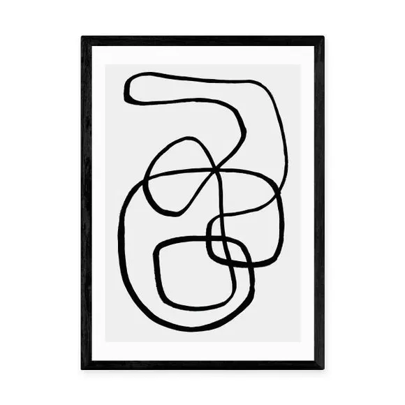 Abstract Wall Print - Black/White, Paper