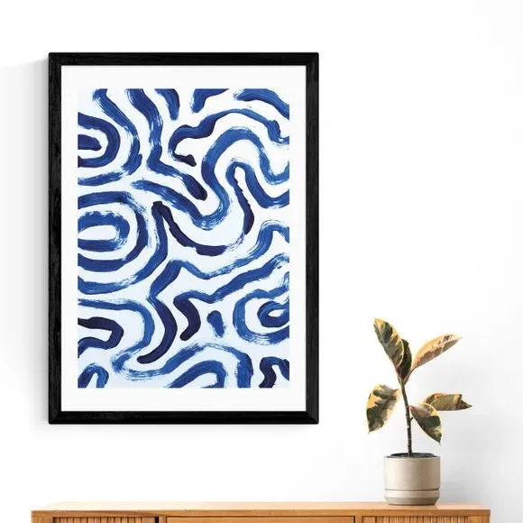 Abstract Wall Print - Blue, Archival Paper