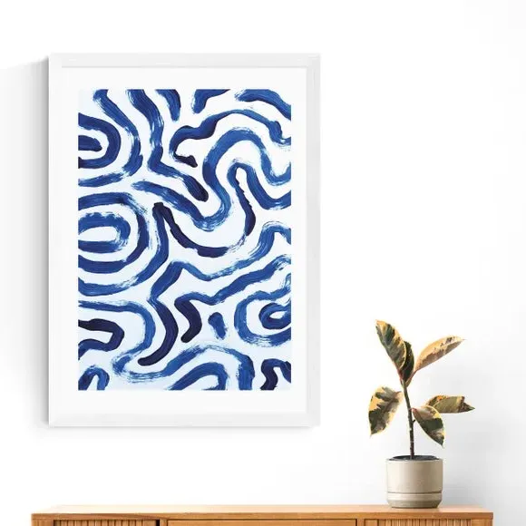 Abstract Wall Print - Blue, Archival Paper