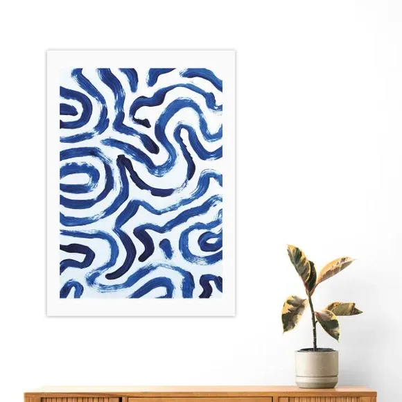 Abstract Wall Print - Blue, Archival Paper image
