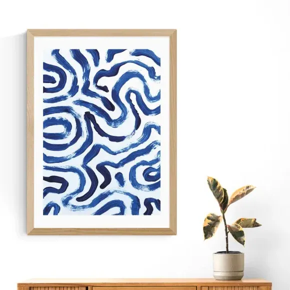 Abstract Wall Print - Blue, Archival Paper