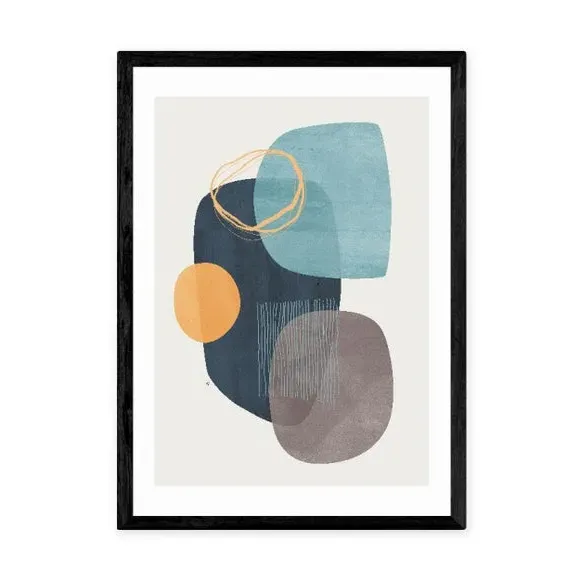 Abstract Wall Print - Blue, Paper