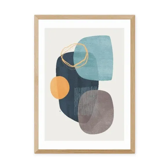 Abstract Wall Print - Blue, Paper