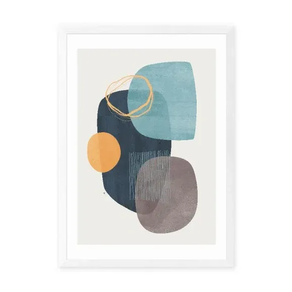 Abstract Wall Print - Blue, Paper