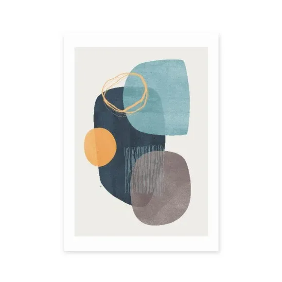 Abstract Wall Print - Blue, Paper image