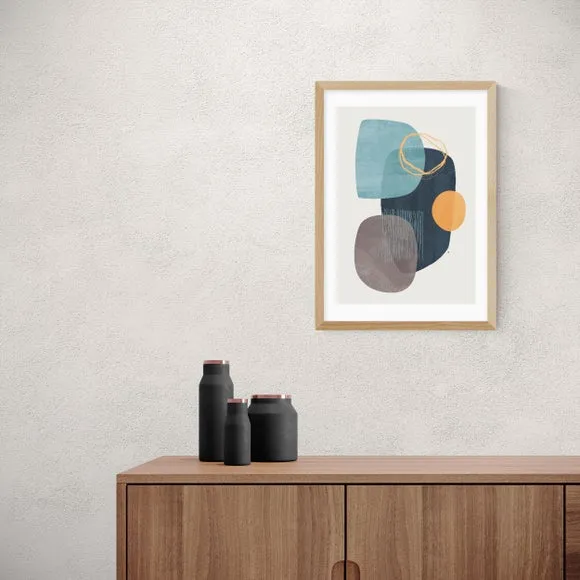 Abstract Wall Print - Blue, Paper