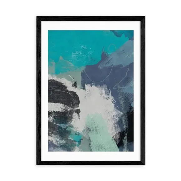 Abstract Wall Print Flood Waves - Blue