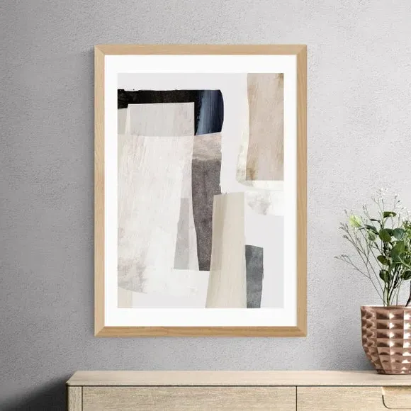 Abstract Wall Print - Natural, Paper
