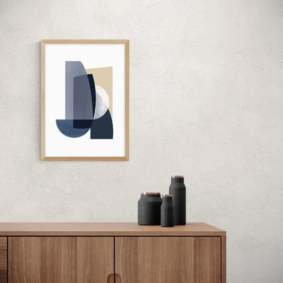 Abstract Wall Print - Navy, Archival Paper