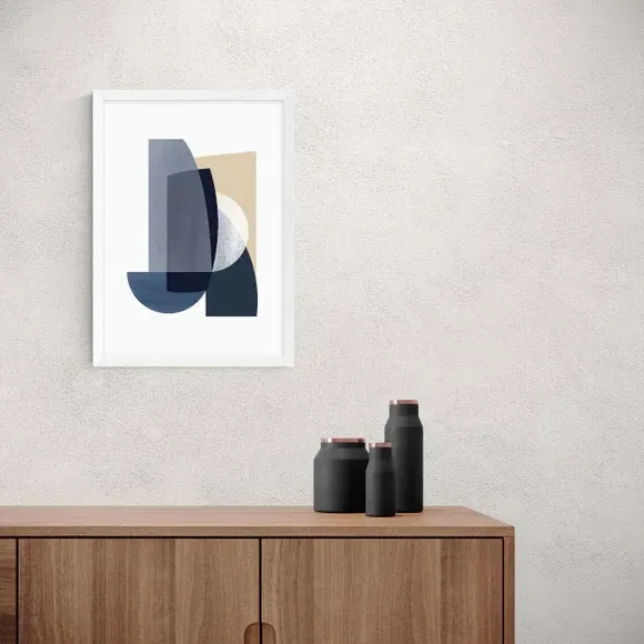 Abstract Wall Print - Navy, Archival Paper