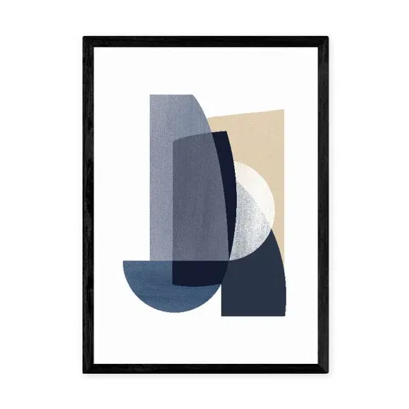 Abstract Wall Print - Navy, Archival Paper