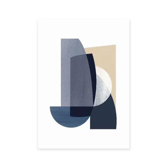 Abstract Wall Print - Navy, Archival Paper image
