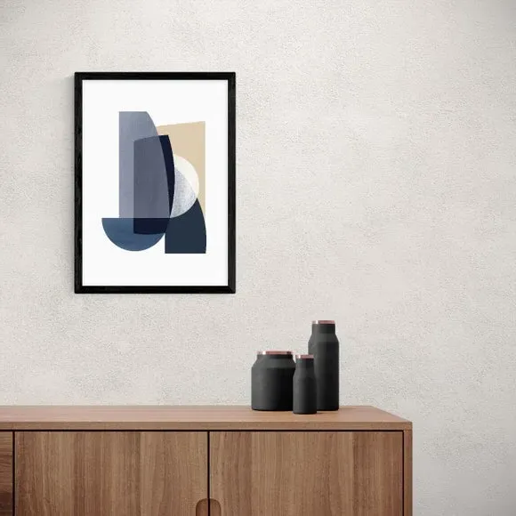 Abstract Wall Print - Navy, Archival Paper