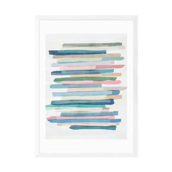 Abstract Wall Print Pastel Stripes - Multicolor
