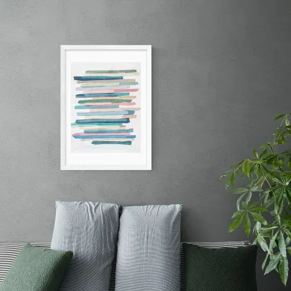 Abstract Wall Print Pastel Stripes - Multicolor